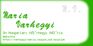 maria varhegyi business card